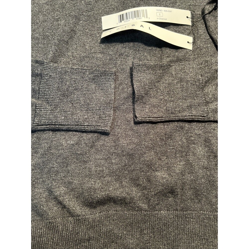 Tribal Sweater Womens Small Charcoal BlackV Neck Pullover Textured Trim Knit NWT - Picture 5 of 7